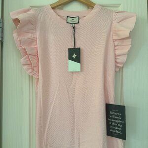 Tuckernuck Light Pink Kaia Flutter Sleeve Tee